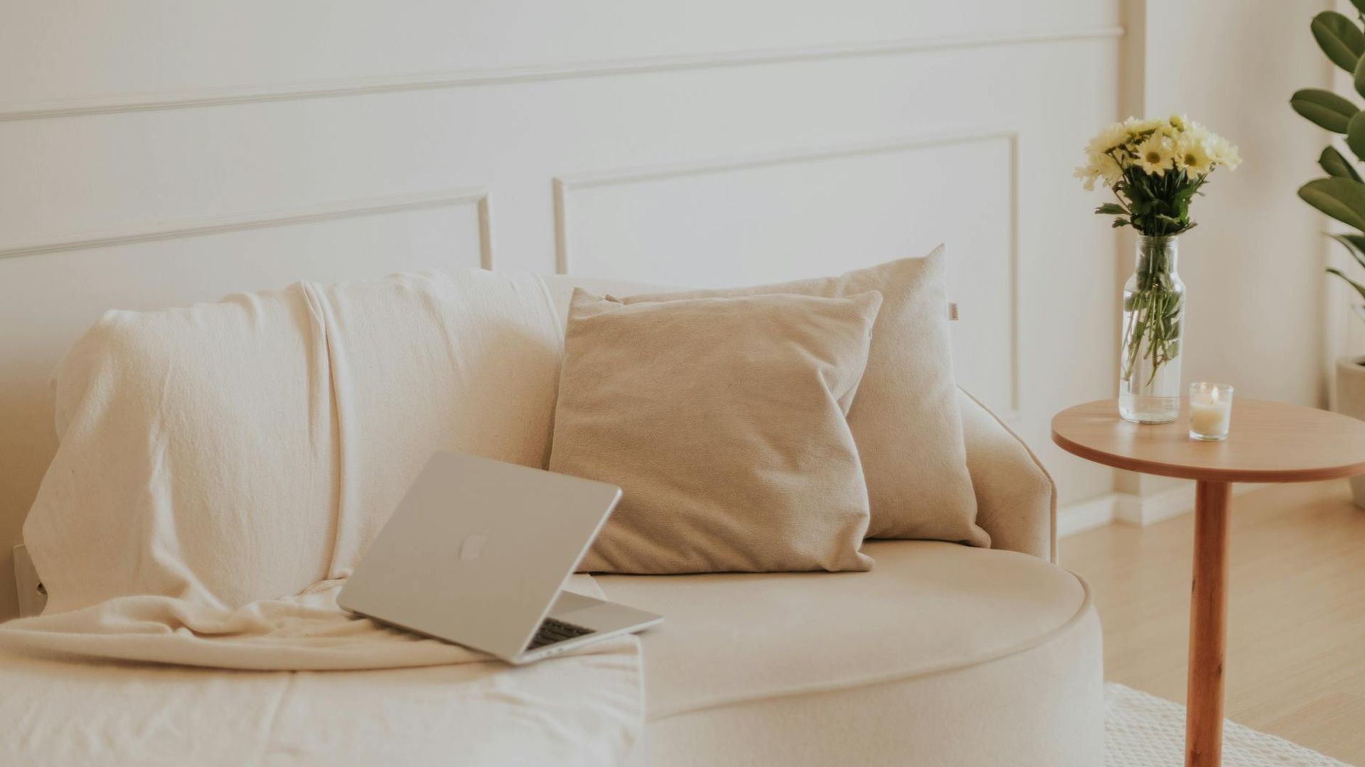 Minimalist workspace with soft lighting for eye comfort